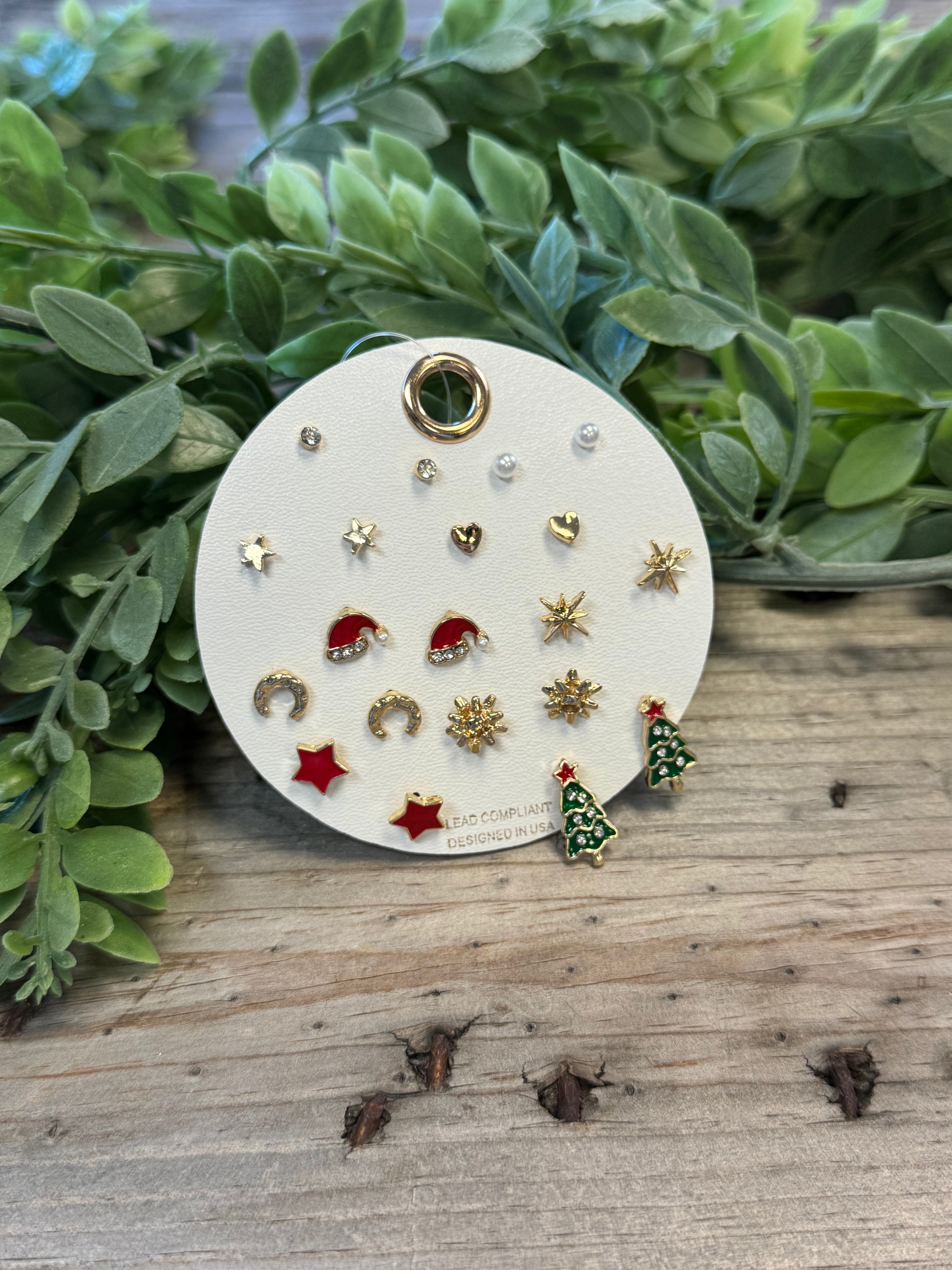 Kenze Christmas Earrings-Earrings-kenze-The Silo Boutique, Women's Fashion Boutique Located in Warren and Grand Forks North Dakota