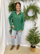 Super Soft Button Up Top-Green-Long Sleeve Tops-panache-The Silo Boutique, Women's Fashion Boutique Located in Warren and Grand Forks North Dakota