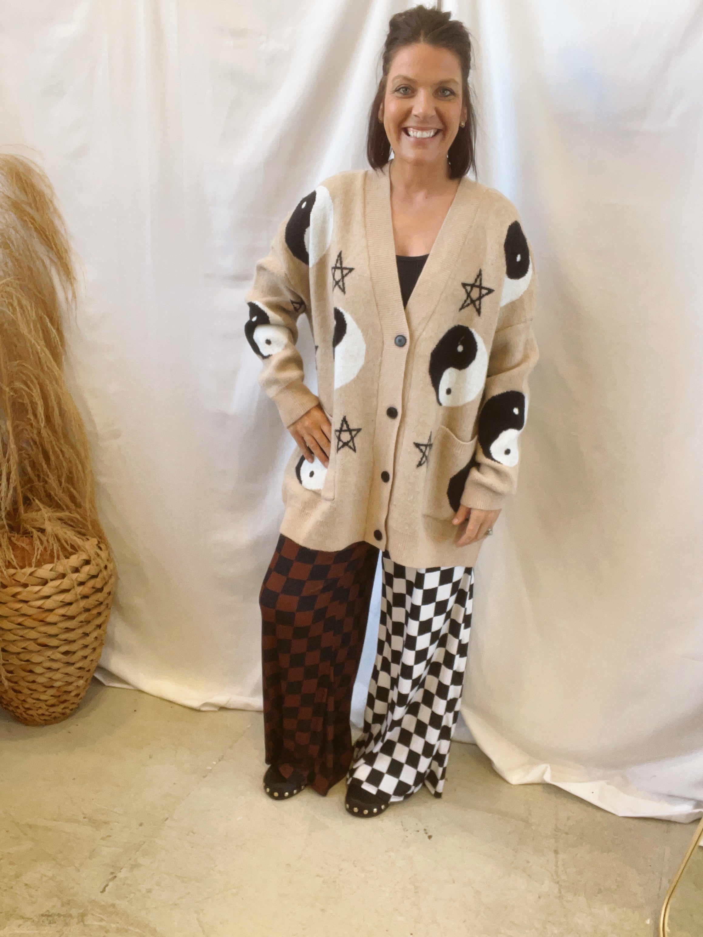Jade Yin Yang Star Cardigan-Cardigans-jade-The Silo Boutique, Women's Fashion Boutique Located in Warren and Grand Forks North Dakota