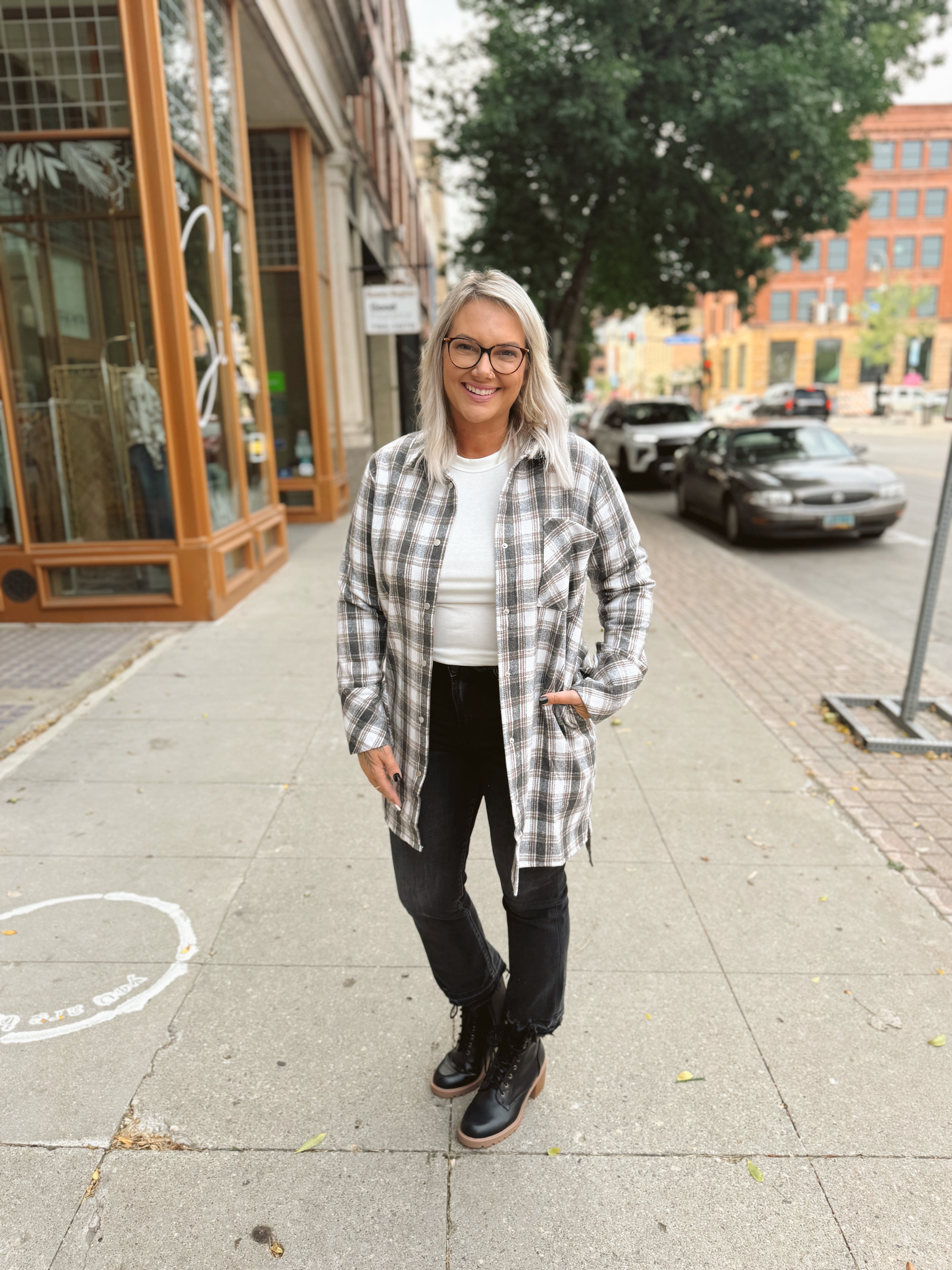 Sweet Plaid Top-Long Sleeve Tops-sweet genisis-The Silo Boutique, Women's Fashion Boutique Located in Warren and Grand Forks North Dakota