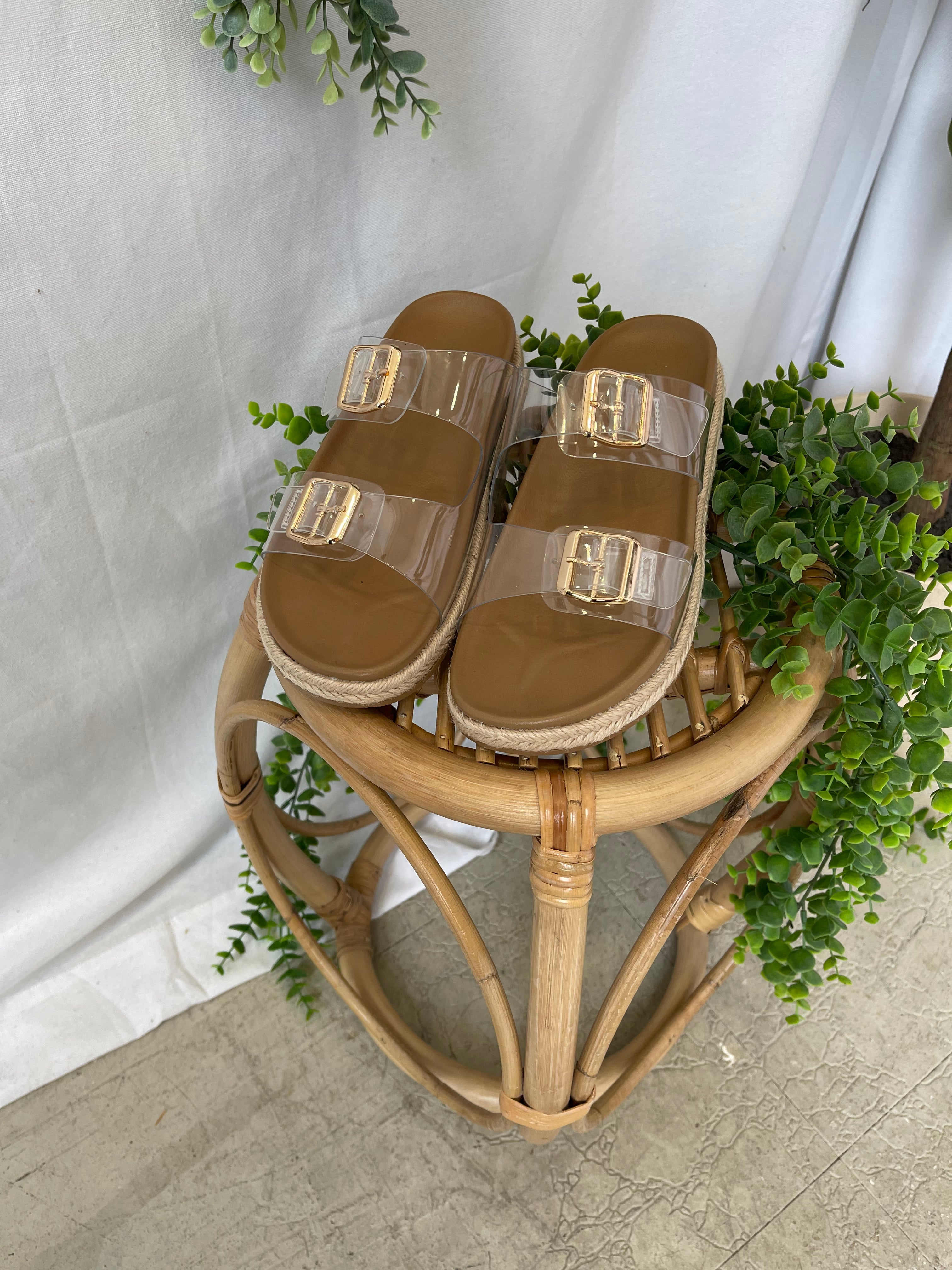 Soda Crest Clear Sandal-Shoes-soda-The Silo Boutique, Women's Fashion Boutique Located in Warren and Grand Forks North Dakota