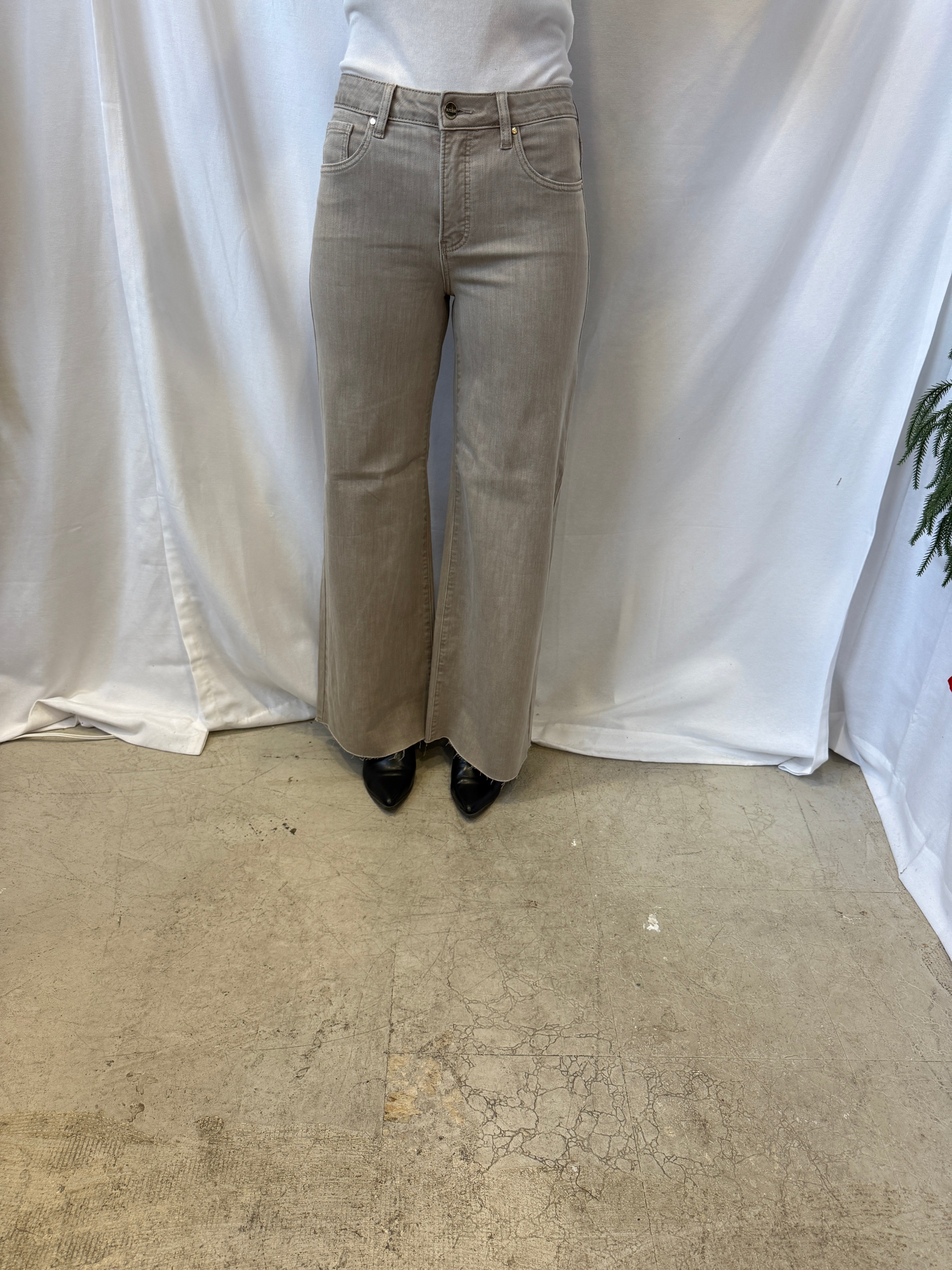 Risen Lurex Taupe Jeans-Jeans-risen-The Silo Boutique, Women's Fashion Boutique Located in Warren and Grand Forks North Dakota