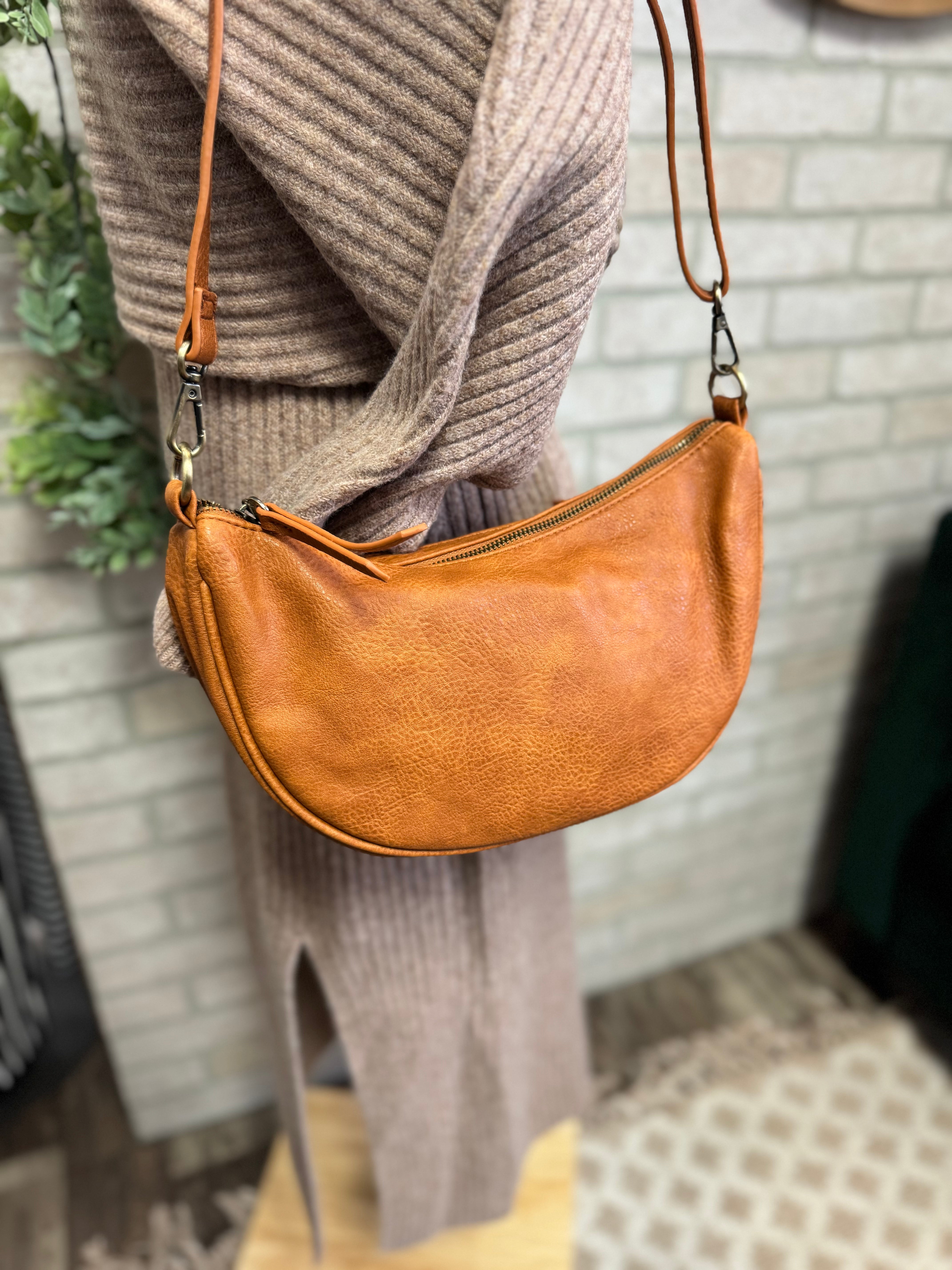 Joy Susan Miranda Crescent Crossbody-Cedar-Purses-joy susan-The Silo Boutique, Women's Fashion Boutique Located in Warren and Grand Forks North Dakota