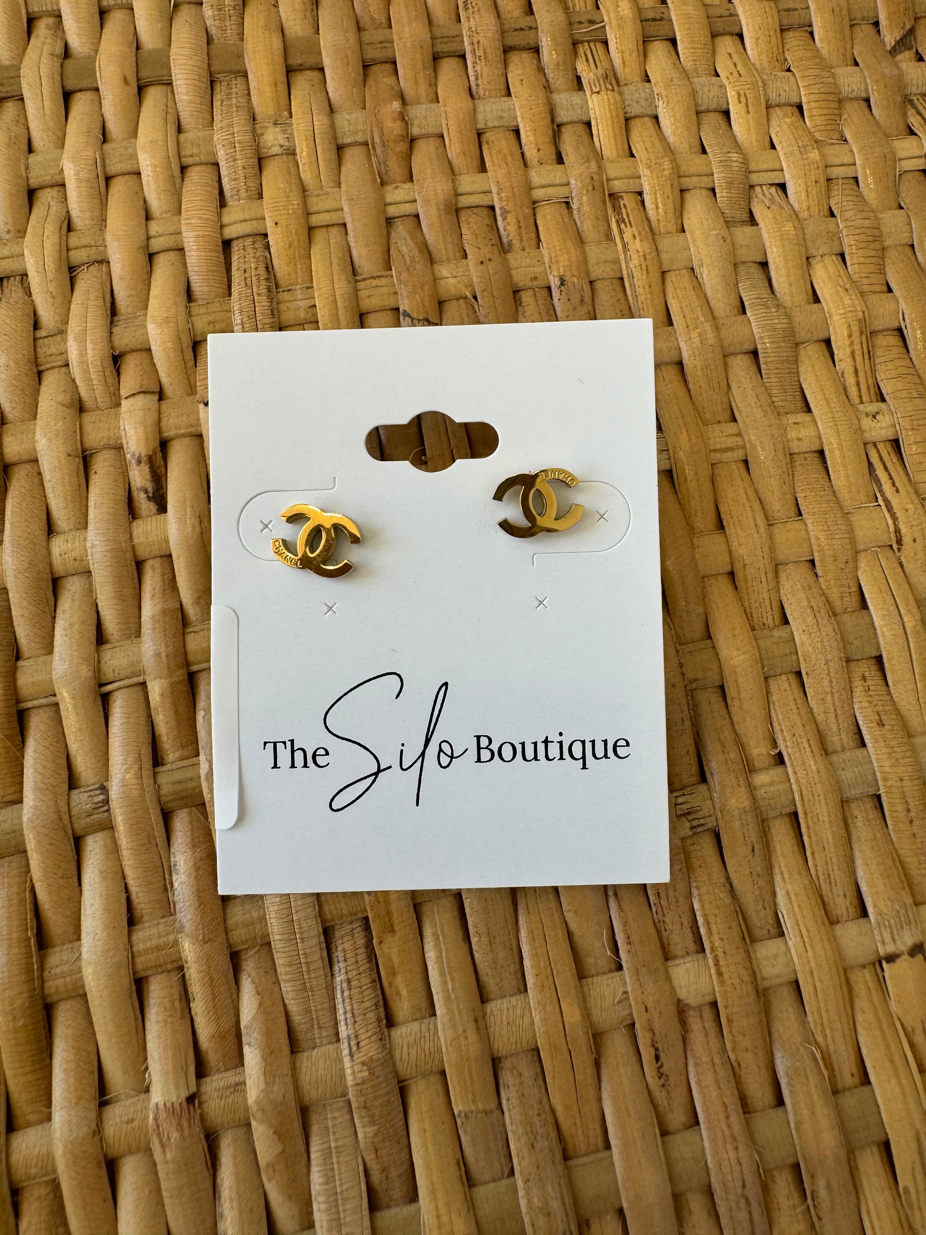 CC Gold Stud Earrings-earrings-Dallas Market-The Silo Boutique, Women's Fashion Boutique Located in Warren and Grand Forks North Dakota