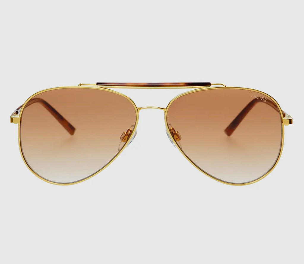 Freyrs Dallas Gold/Brown Sunglasses-Sunglasses-freyers-The Silo Boutique, Women's Fashion Boutique Located in Warren and Grand Forks North Dakota
