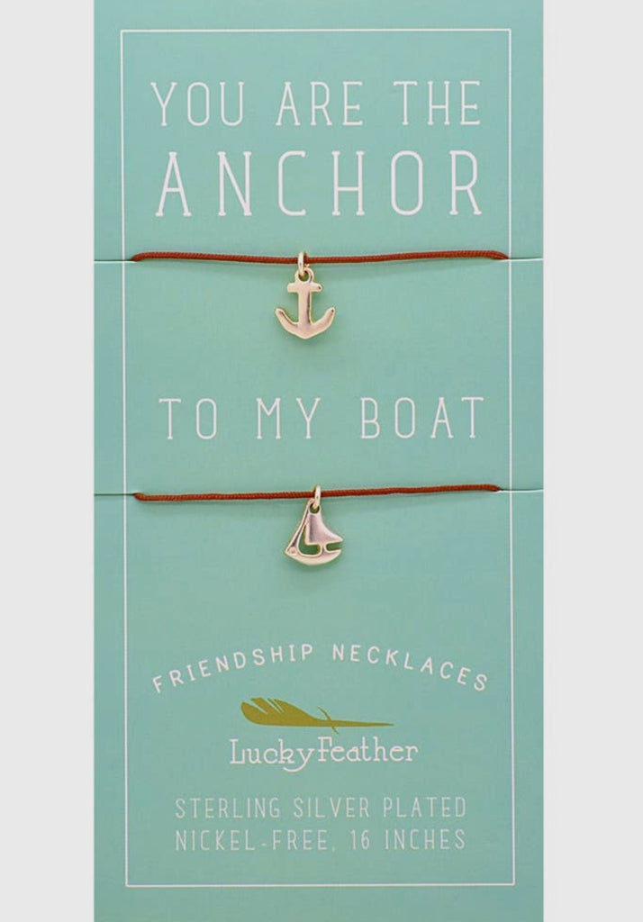 Friendship Necklace - Anchor/Boat-Earrings-lucky feather-The Silo Boutique, Women's Fashion Boutique Located in Warren and Grand Forks North Dakota