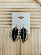 Beaded Leaf Dangle Earrings-earrings-Fame-The Silo Boutique, Women's Fashion Boutique Located in Warren and Grand Forks North Dakota