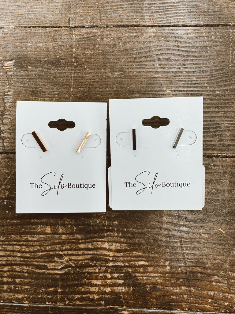 Mini Rectangle Stud Earrings-earrings-howards-The Silo Boutique, Women's Fashion Boutique Located in Warren and Grand Forks North Dakota