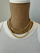 Chain + Bone Gold Layered Necklace-Necklaces-Dallas Market-The Silo Boutique, Women's Fashion Boutique Located in Warren and Grand Forks North Dakota