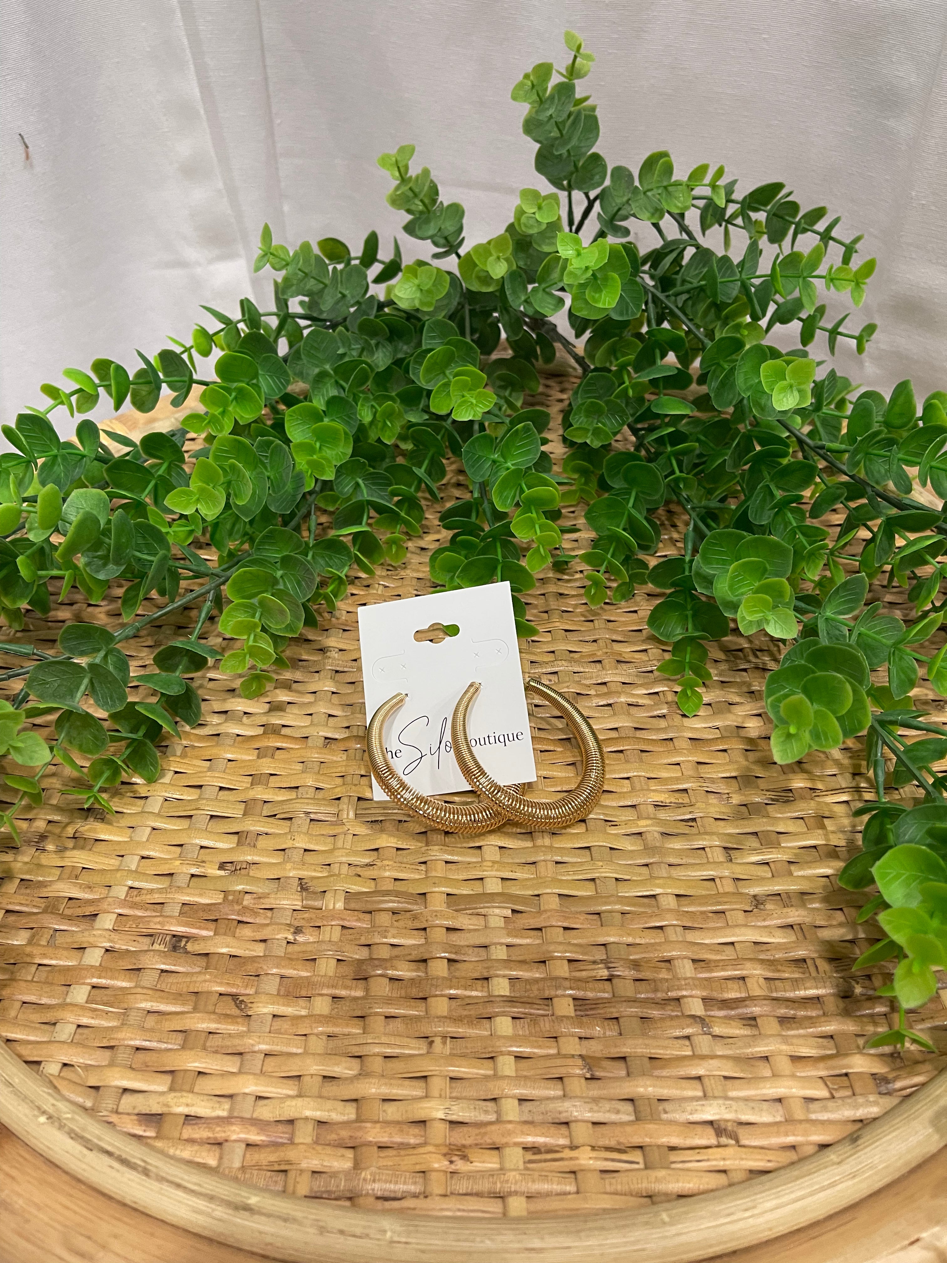 Posh Gold Hoop Earrings-Earrings-pannee-The Silo Boutique, Women's Fashion Boutique Located in Warren and Grand Forks North Dakota