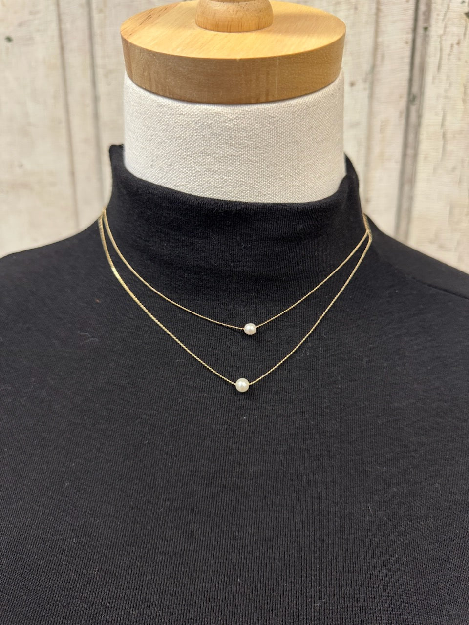 Dainty Double Chain Necklace with Pearls-Necklaces-Fame-The Silo Boutique, Women's Fashion Boutique Located in Warren and Grand Forks North Dakota