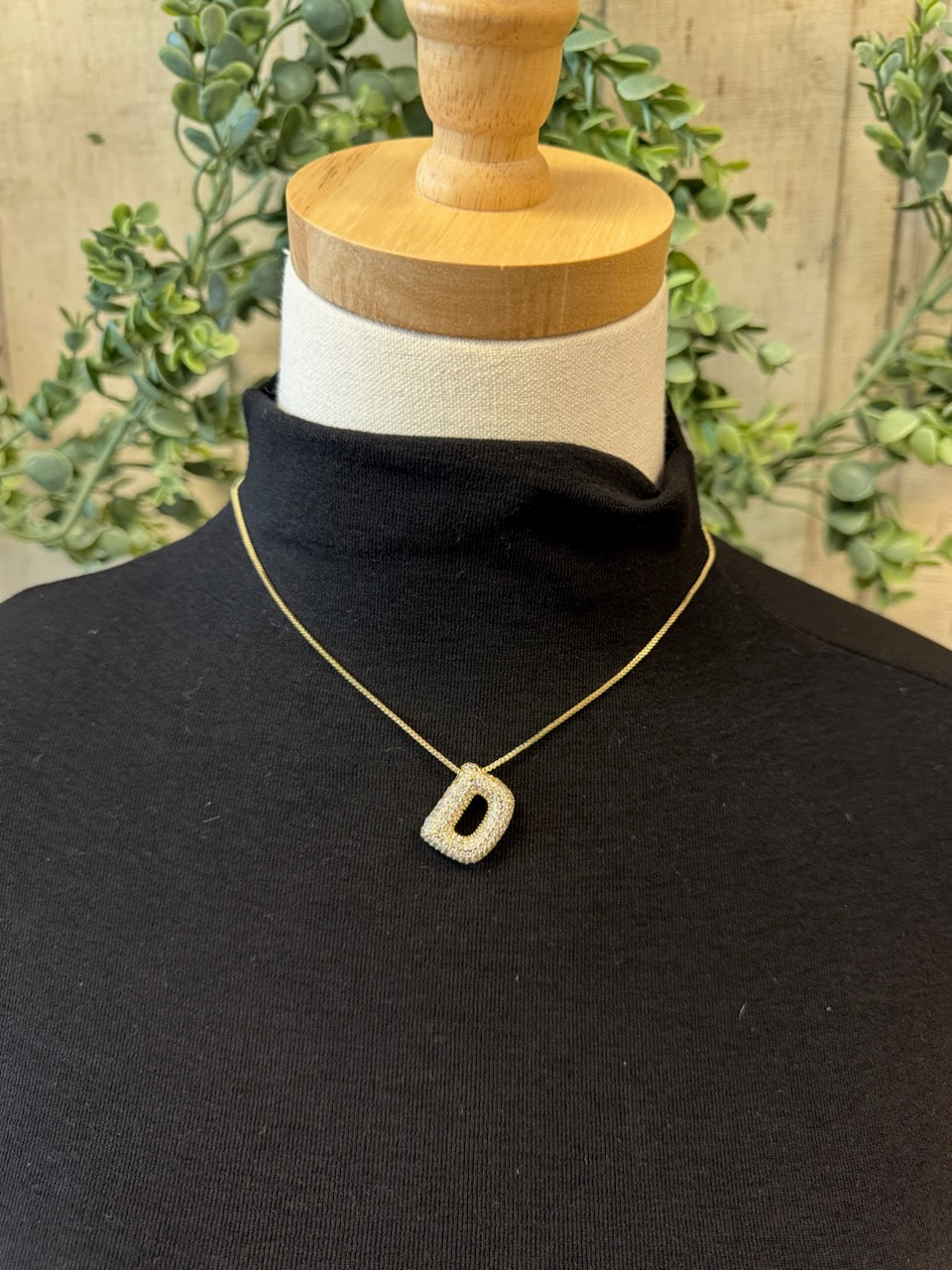 Fame Bubble Initial Necklace-Necklaces-Fame-The Silo Boutique, Women's Fashion Boutique Located in Warren and Grand Forks North Dakota