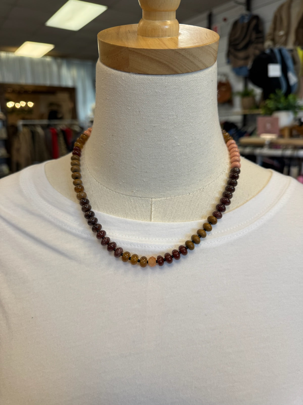 Kenzie Beaded Necklace-Browns-Necklaces-Dallas Market-The Silo Boutique, Women's Fashion Boutique Located in Warren and Grand Forks North Dakota