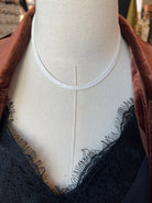 White Herringbone Necklace-Necklaces-kennze-The Silo Boutique, Women's Fashion Boutique Located in Warren and Grand Forks North Dakota