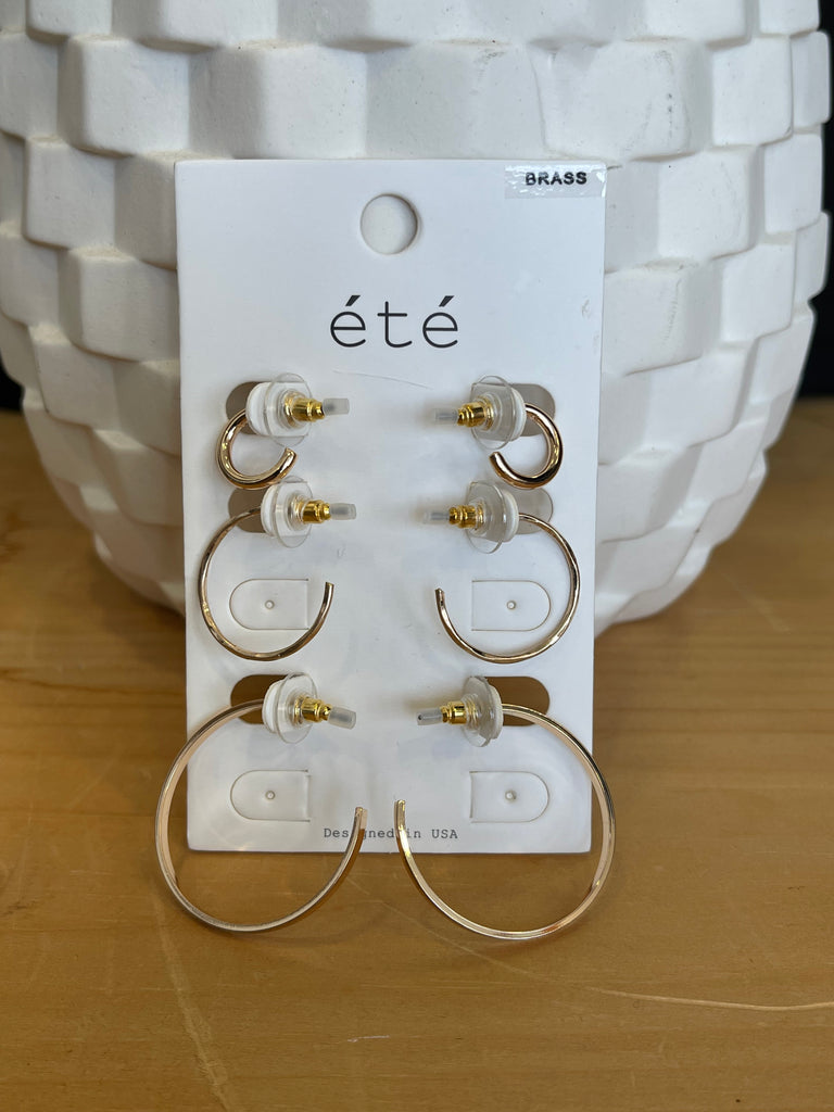 Ave Hoop Earring Set-earrings-Dallas Market-The Silo Boutique, Women's Fashion Boutique Located in Warren and Grand Forks North Dakota