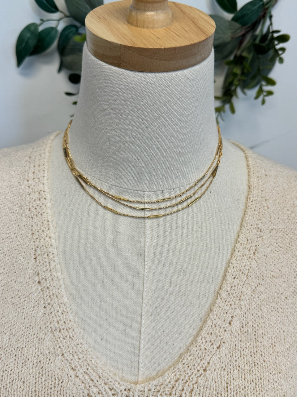 3 Layer Short Tube Necklace-Necklaces-Fame-The Silo Boutique, Women's Fashion Boutique Located in Warren and Grand Forks North Dakota