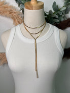 Snake Lariat Necklace-Necklaces-Fame-The Silo Boutique, Women's Fashion Boutique Located in Warren and Grand Forks North Dakota