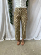 Layla Polka Dot Pants-Taupe-Pants-lovlov-The Silo Boutique, Women's Fashion Boutique Located in Warren and Grand Forks North Dakota