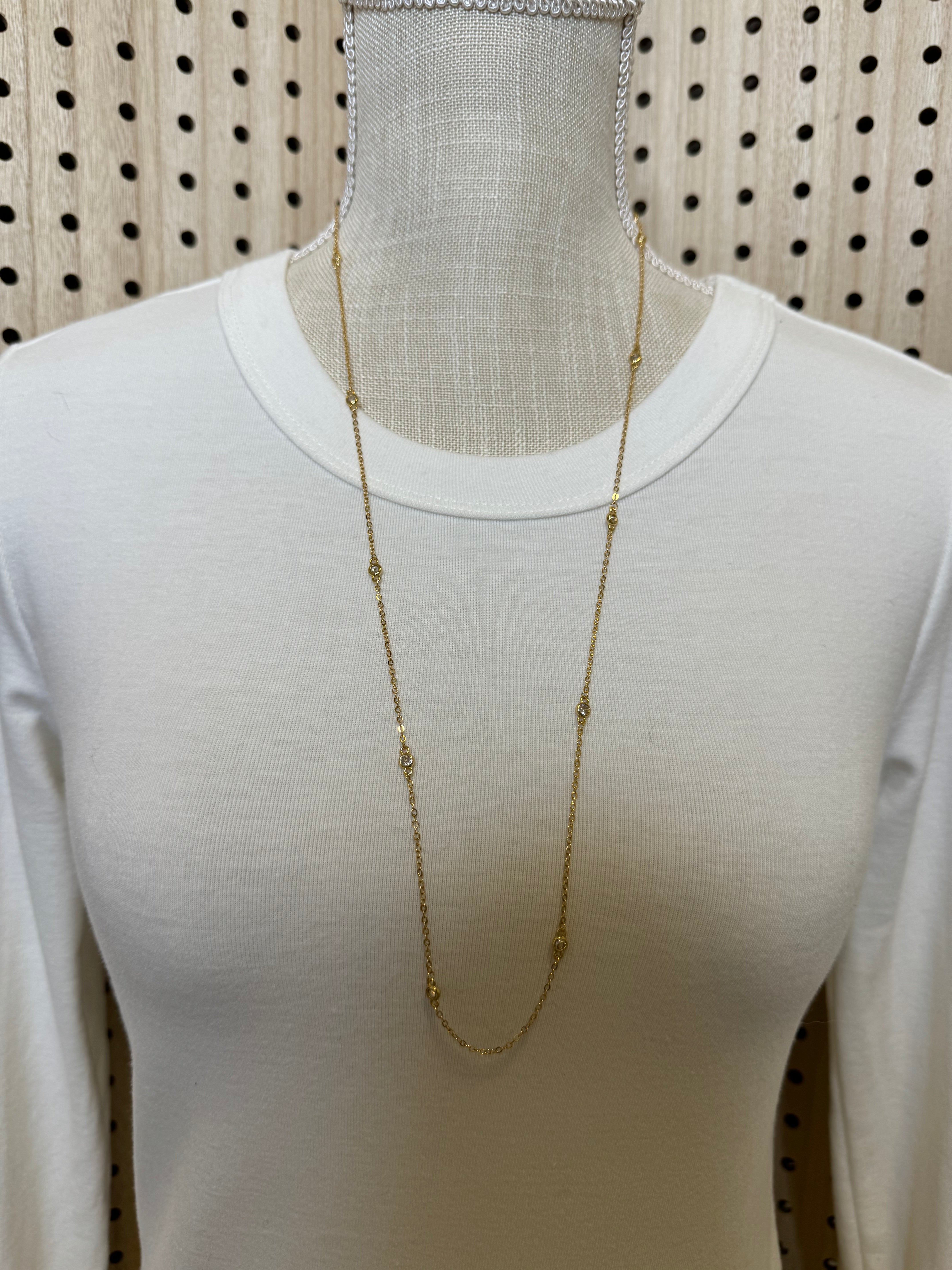 Splendid Cubic Long Necklace-Necklaces-splendid iris-The Silo Boutique, Women's Fashion Boutique Located in Warren and Grand Forks North Dakota