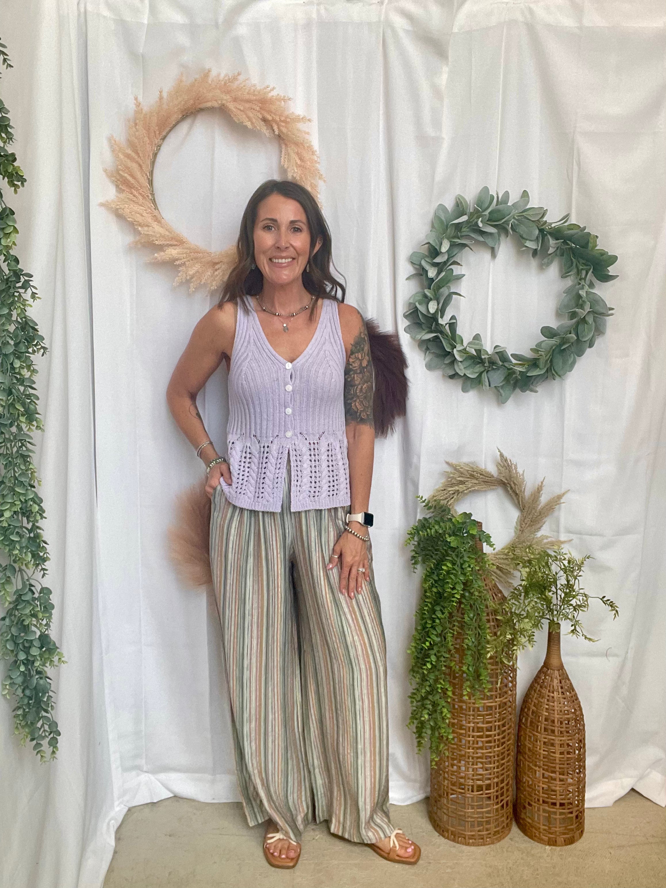 Colleen Striped Pants-Pants-cozy co-The Silo Boutique, Women's Fashion Boutique Located in Warren and Grand Forks North Dakota