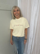 Grandma Floral Embroidered Tee-Graphic Tees-fair-The Silo Boutique, Women's Fashion Boutique Located in Warren and Grand Forks North Dakota