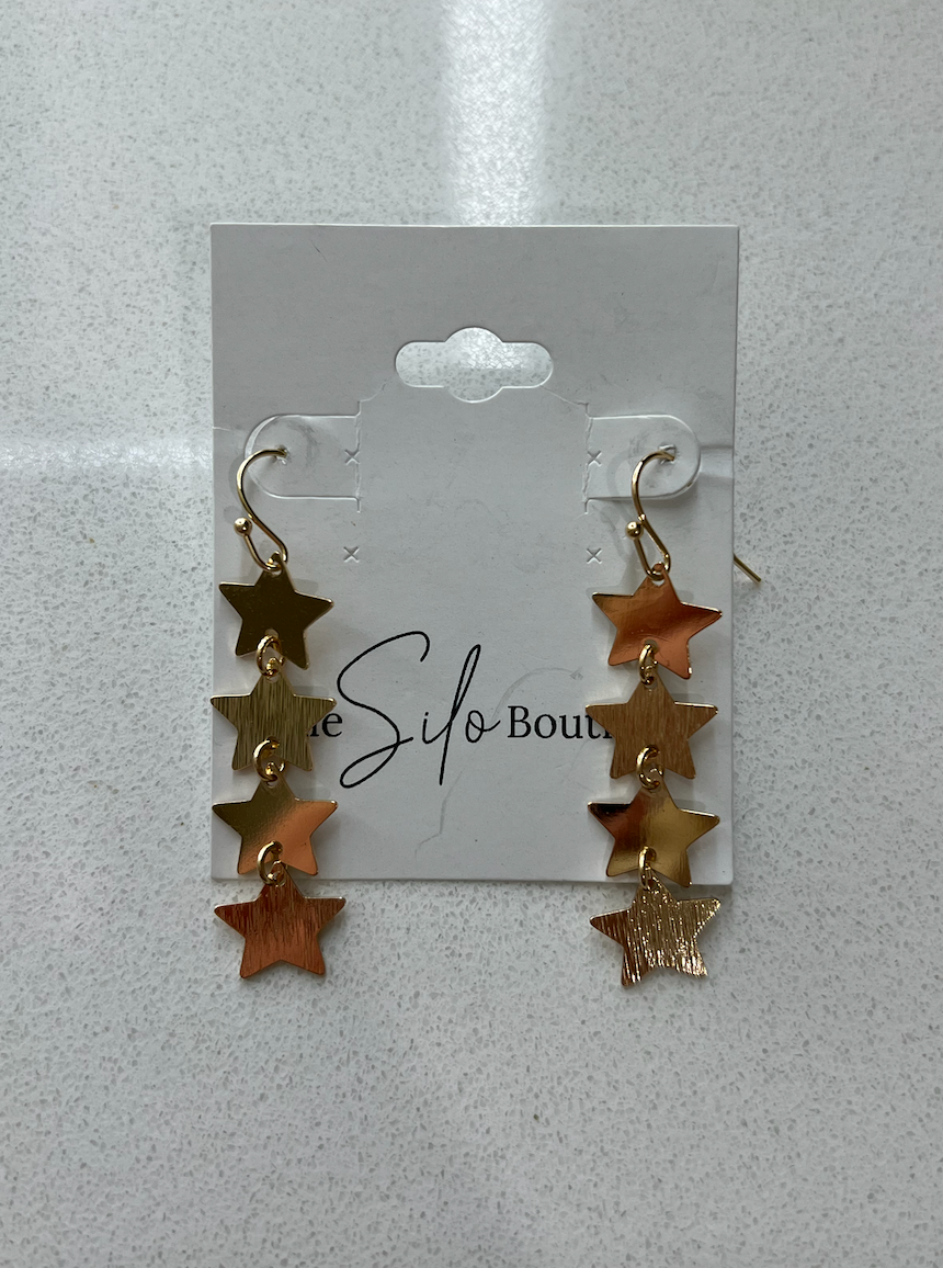 Dangle Star Earrings-earrings-camel threads-The Silo Boutique, Women's Fashion Boutique Located in Warren and Grand Forks North Dakota