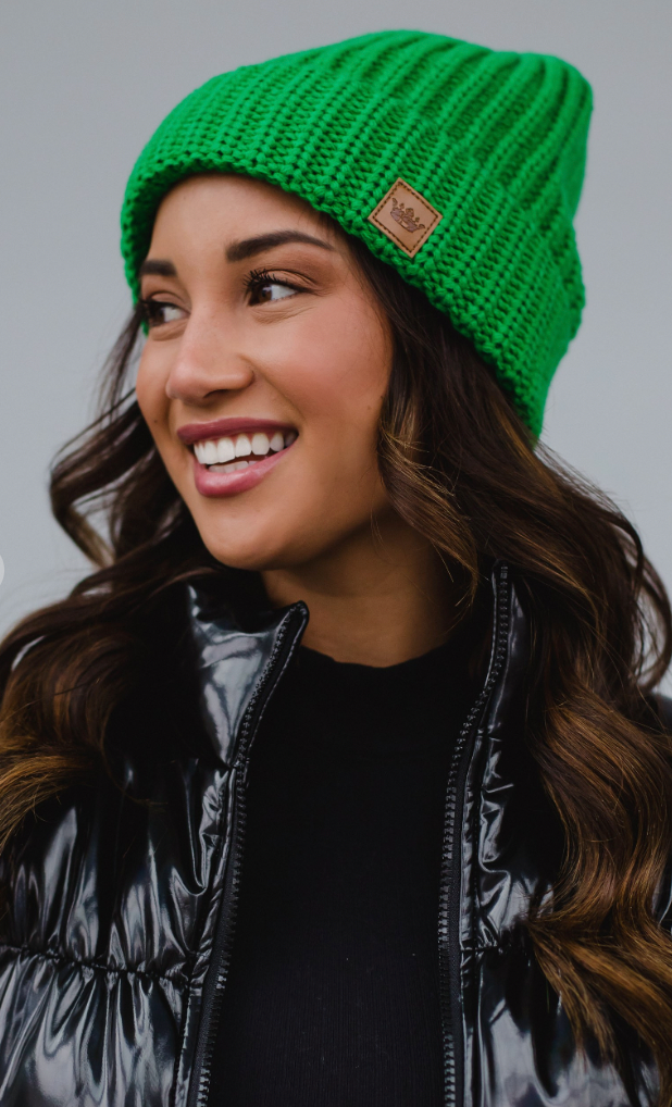 Panache Green Knit Hat-Hats-panache-The Silo Boutique, Women's Fashion Boutique Located in Warren and Grand Forks North Dakota