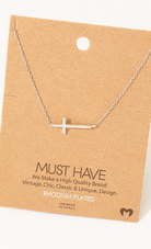 Side Cross Necklace-Necklaces-Fame-The Silo Boutique, Women's Fashion Boutique Located in Warren and Grand Forks North Dakota