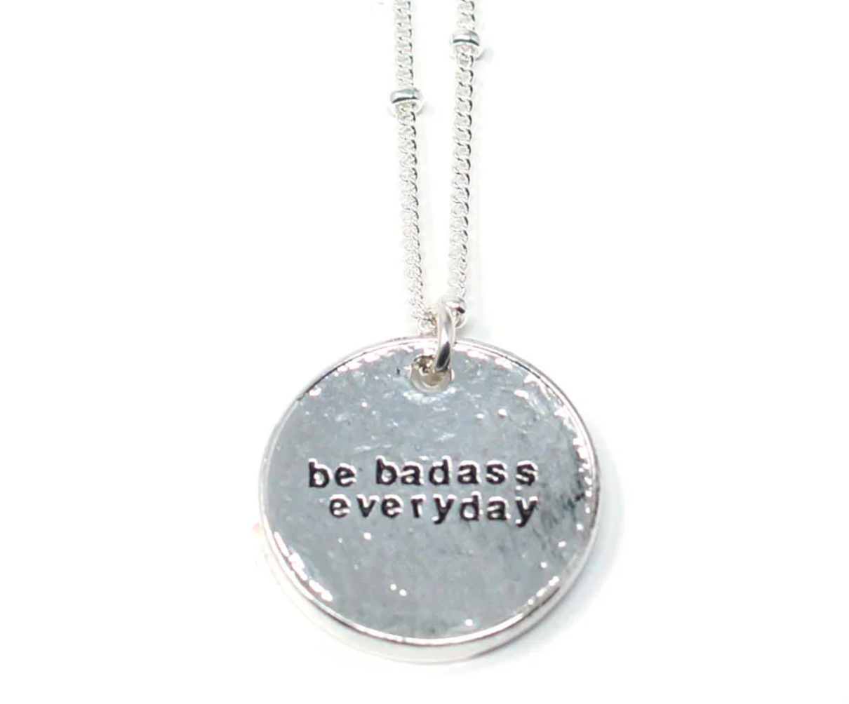 Silver Badass Necklace-Necklaces-realia-The Silo Boutique, Women's Fashion Boutique Located in Warren and Grand Forks North Dakota