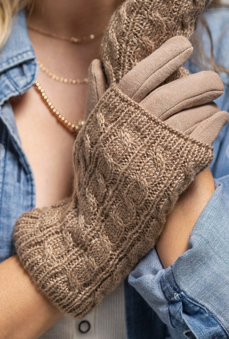 Corey Cable Knit Gloves-Gloves & Mittens-urbanista-The Silo Boutique, Women's Fashion Boutique Located in Warren and Grand Forks North Dakota