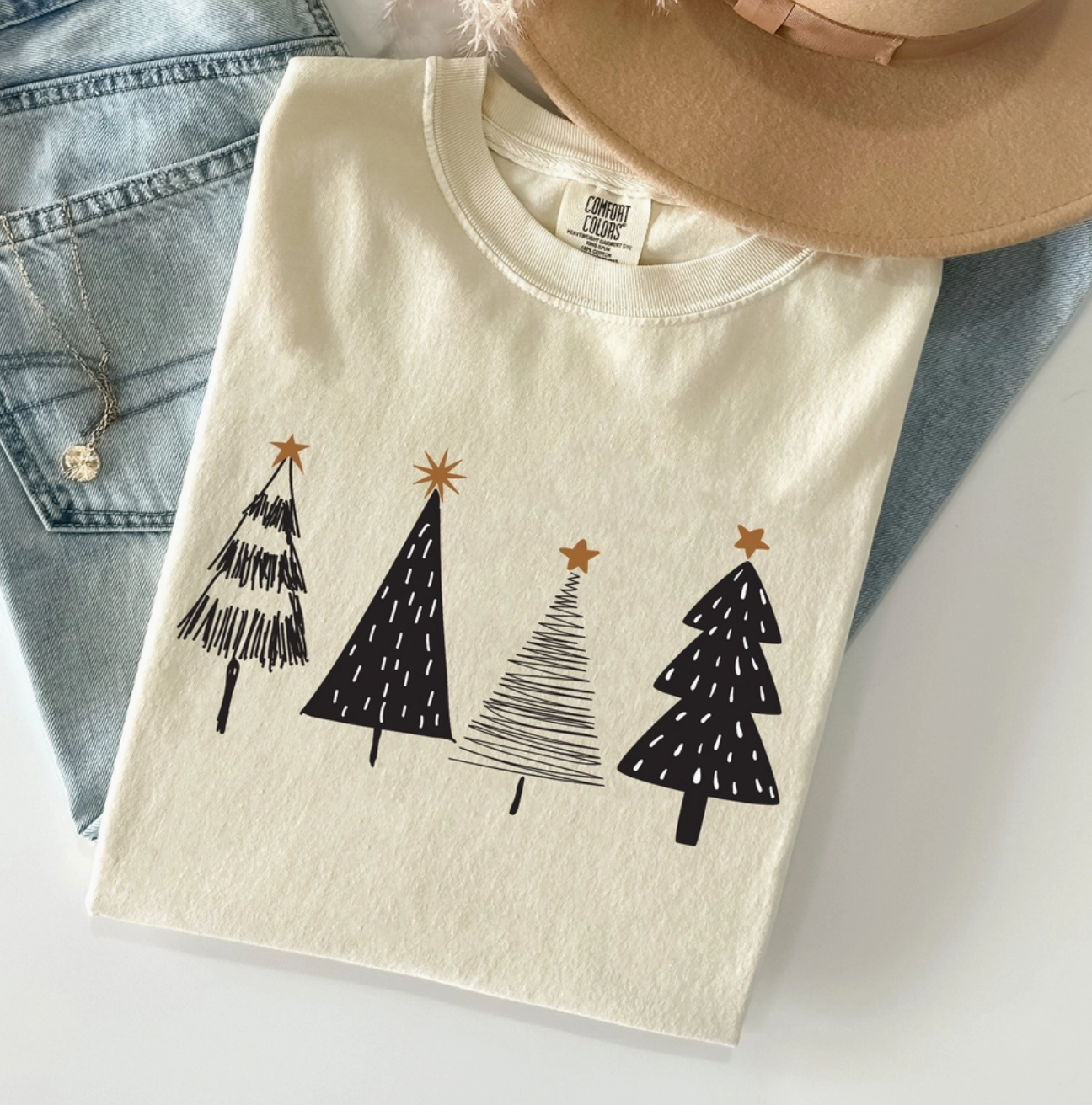 Minimalist Christmas Trees Graphic Tee-Final Sale-Graphic Tees-refinery-The Silo Boutique, Women's Fashion Boutique Located in Warren and Grand Forks North Dakota