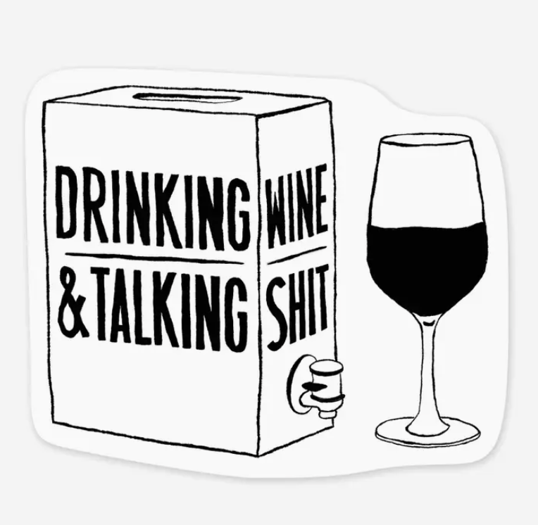 Drinking Wine Sticker-Stickers-faire-The Silo Boutique, Women's Fashion Boutique Located in Warren and Grand Forks North Dakota