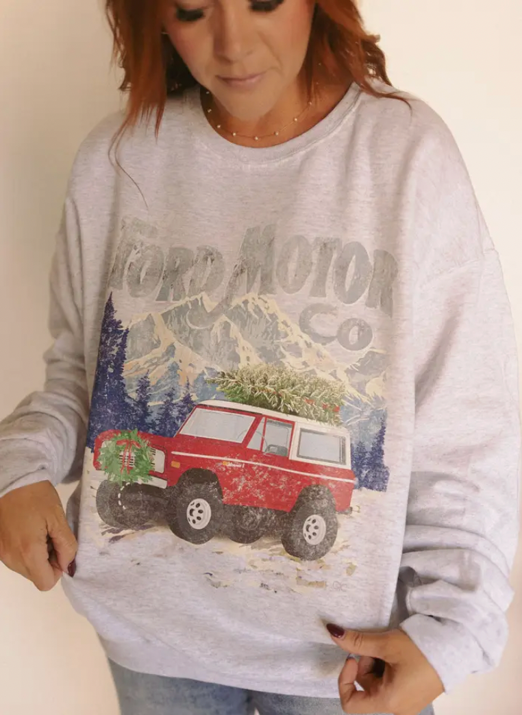 Winter Bronco Sweatshirt-Final Sale-Sweatshirts-whitney-The Silo Boutique, Women's Fashion Boutique Located in Warren and Grand Forks North Dakota