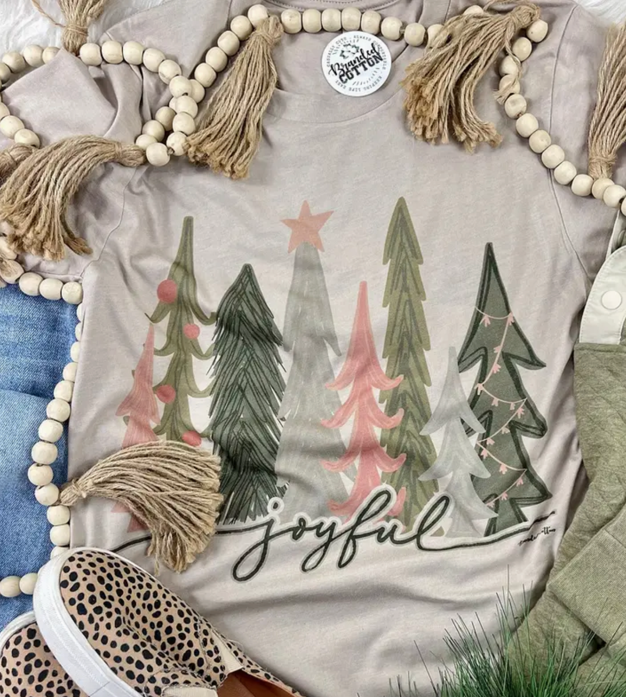 Joyful Trees Christmas Tee-Final Sale-Graphic Tees-Branded-The Silo Boutique, Women's Fashion Boutique Located in Warren and Grand Forks North Dakota