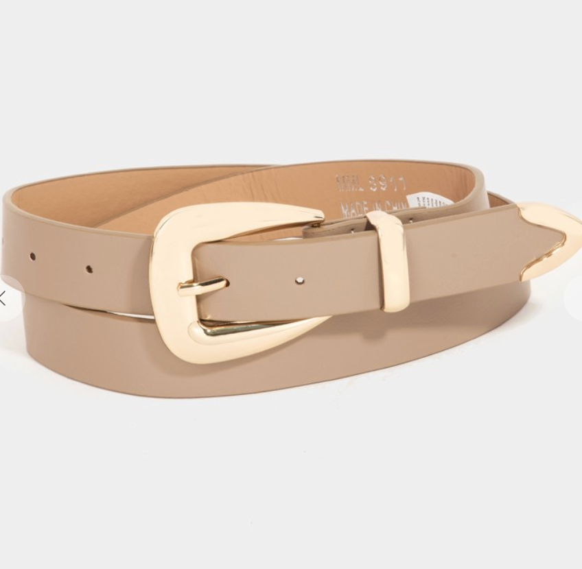 Smooth Belt-Tan-Belts-Fame-The Silo Boutique, Women's Fashion Boutique Located in Warren and Grand Forks North Dakota