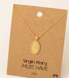 Virgin Mary Necklace-Gold-Necklaces-Fame-The Silo Boutique, Women's Fashion Boutique Located in Warren and Grand Forks North Dakota