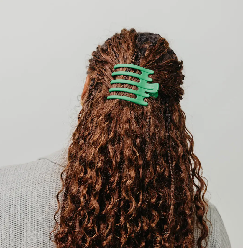 KAXI Wide Lay Down Claw Clip-Green-Hair Accessories-zad-The Silo Boutique, Women's Fashion Boutique Located in Warren and Grand Forks North Dakota