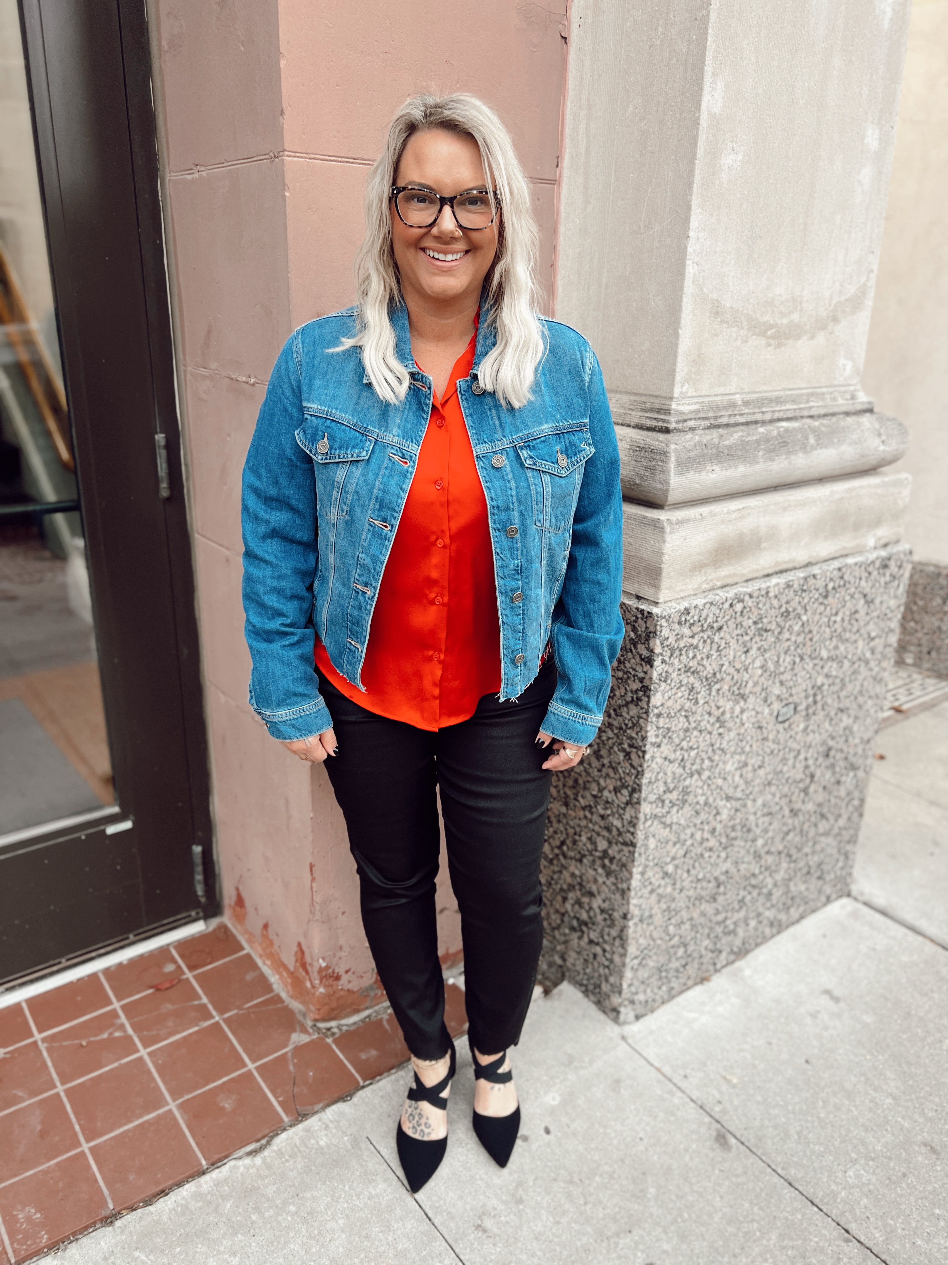 Hidden Medium Wash Denim Jacket-Coats & Jackets-hidden-The Silo Boutique, Women's Fashion Boutique Located in Warren and Grand Forks North Dakota