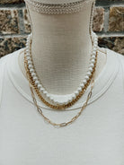 Kenze Trio Pearl Necklace-Necklaces-kennze-The Silo Boutique, Women's Fashion Boutique Located in Warren and Grand Forks North Dakota