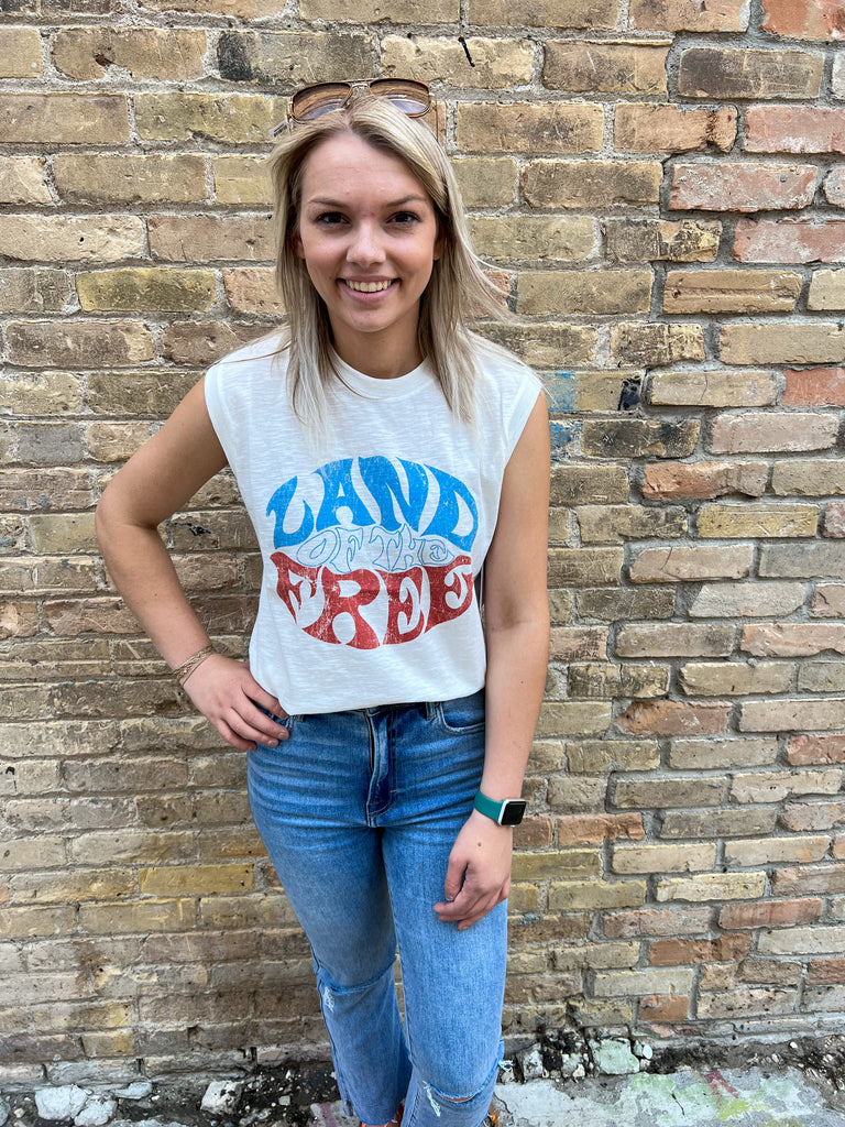 Girl Dangerous Land of the Free Tee-Graphic Tees-girl dangerous-The Silo Boutique, Women's Fashion Boutique Located in Warren and Grand Forks North Dakota