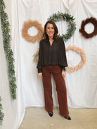 Lovervet Chocolate Fondant Trouser Jeans-Jeans-vervet-The Silo Boutique, Women's Fashion Boutique Located in Warren and Grand Forks North Dakota