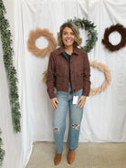 The Dar Check Blazer Jacket-Sweaters-skies are blue-The Silo Boutique, Women's Fashion Boutique Located in Warren and Grand Forks North Dakota