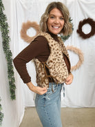 Leopard Faux Fur Vest-Cardigans-listicle-The Silo Boutique, Women's Fashion Boutique Located in Warren and Grand Forks North Dakota