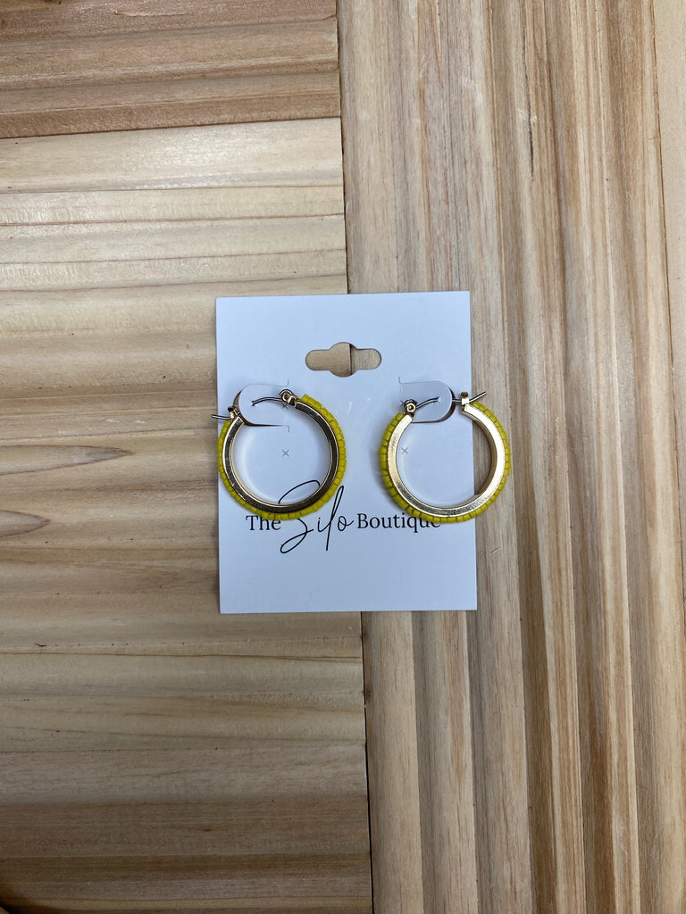 Mini Yellow Earrings-earrings-Dallas Market-The Silo Boutique, Women's Fashion Boutique Located in Warren and Grand Forks North Dakota