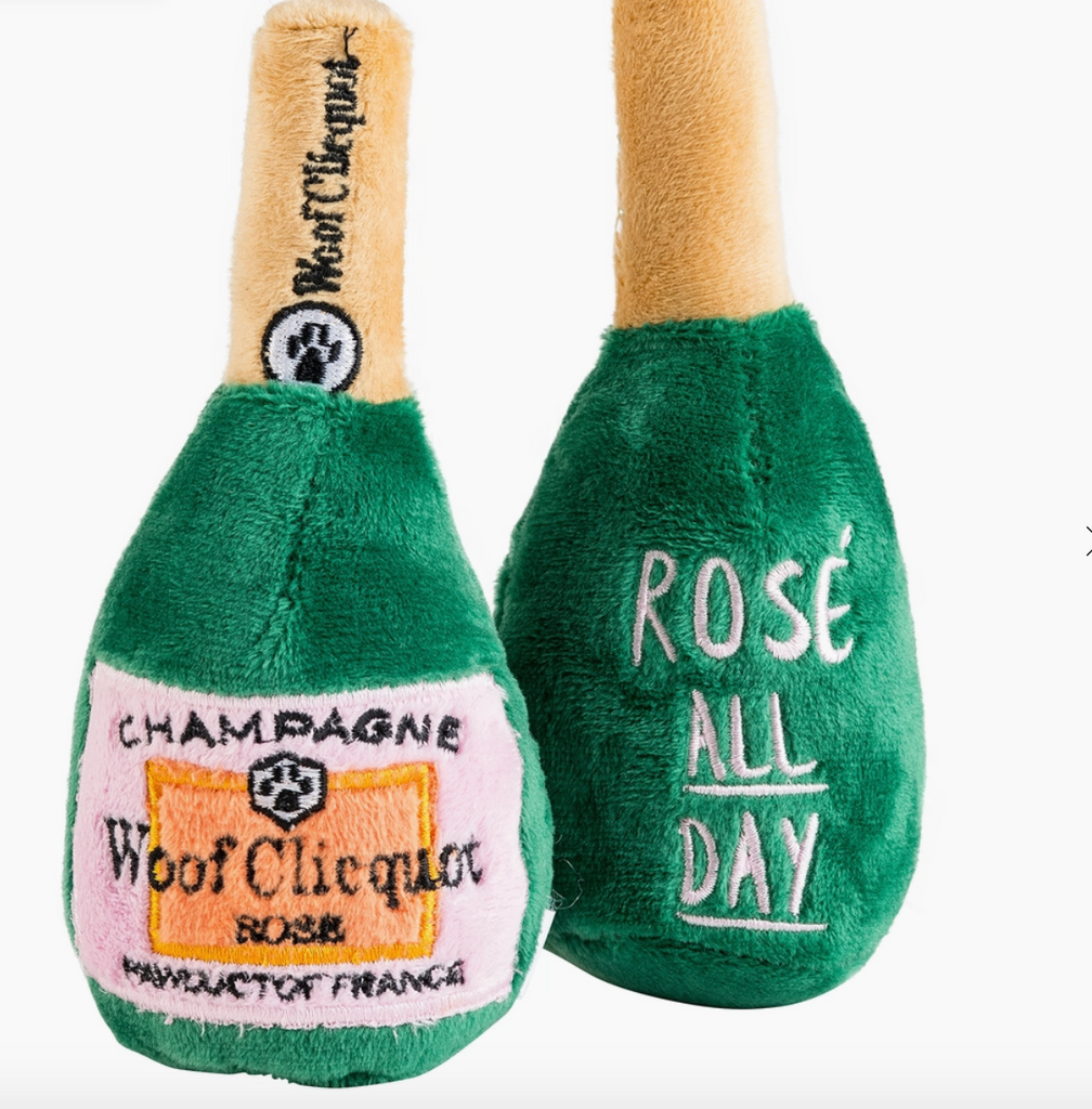 Woof Clicquot Rose Champagne Dog Toy-Dog Toys-haute diggity-The Silo Boutique, Women's Fashion Boutique Located in Warren and Grand Forks North Dakota