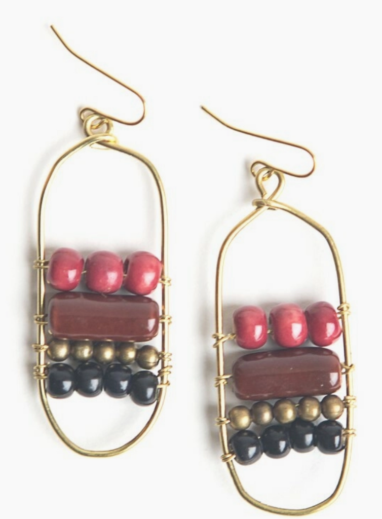 Desert Rose Ceramic Earrings-earrings-Fair Anita-The Silo Boutique, Women's Fashion Boutique Located in Warren and Grand Forks North Dakota