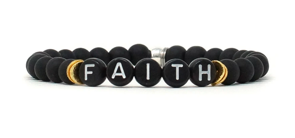 Realia Faith Black Stone Bracelet-Bracelets-realia-The Silo Boutique, Women's Fashion Boutique Located in Warren and Grand Forks North Dakota