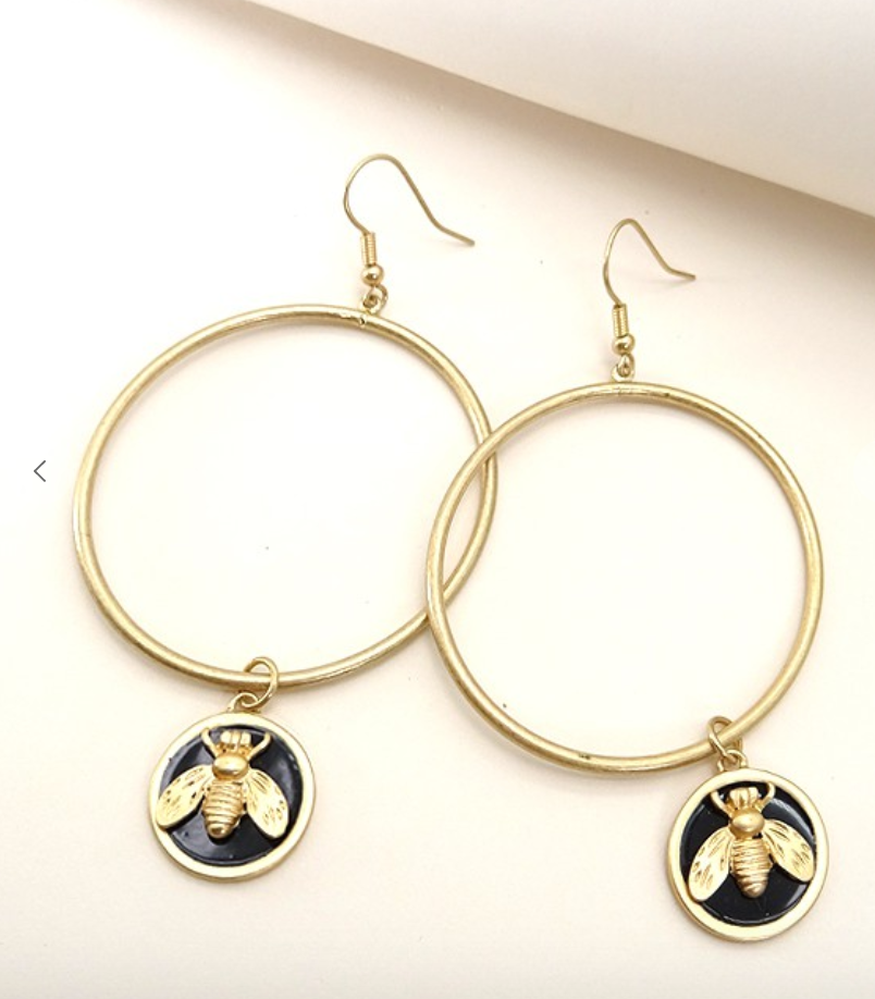 Bumblebee Earrings-earrings-wall to wall-The Silo Boutique, Women's Fashion Boutique Located in Warren and Grand Forks North Dakota