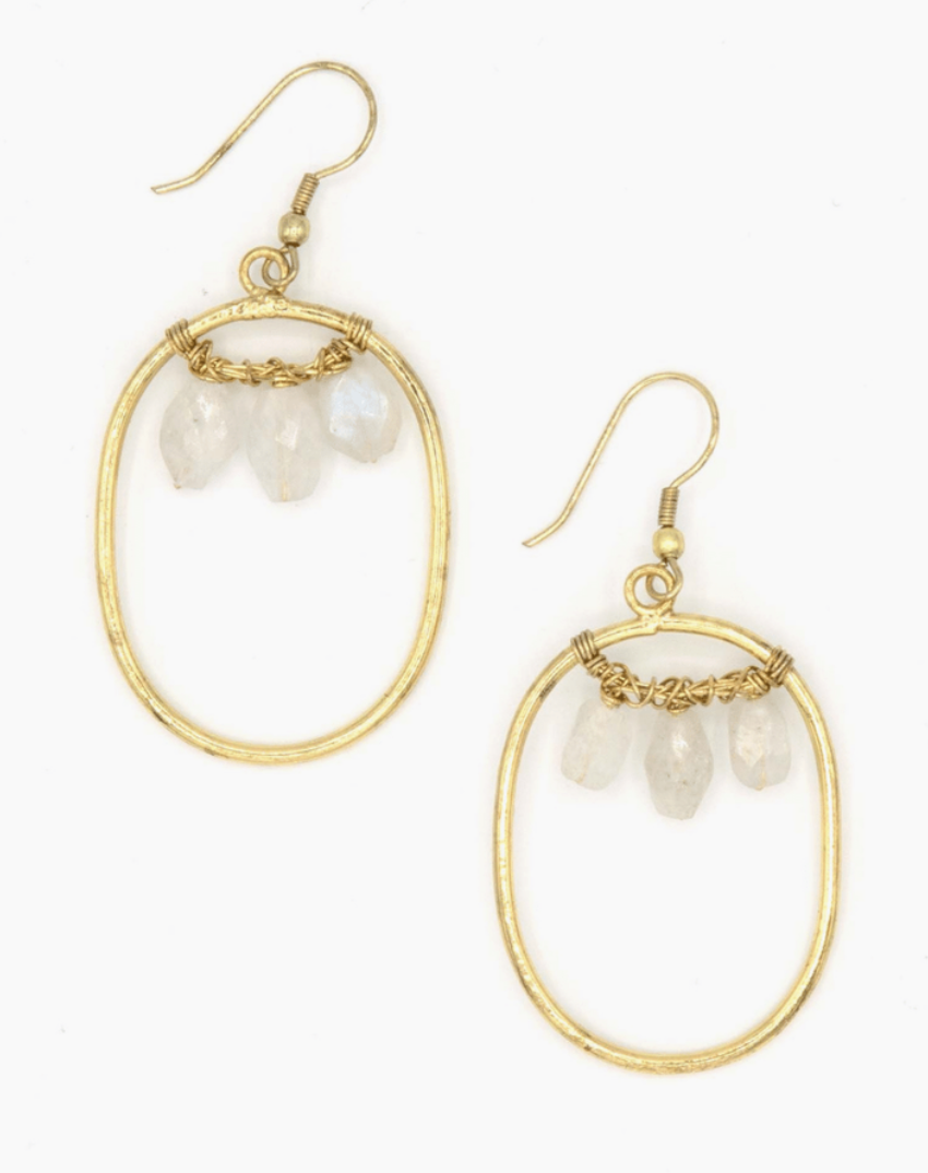 Blazen Moonstone Earrings-Earrings-fa-The Silo Boutique, Women's Fashion Boutique Located in Warren and Grand Forks North Dakota