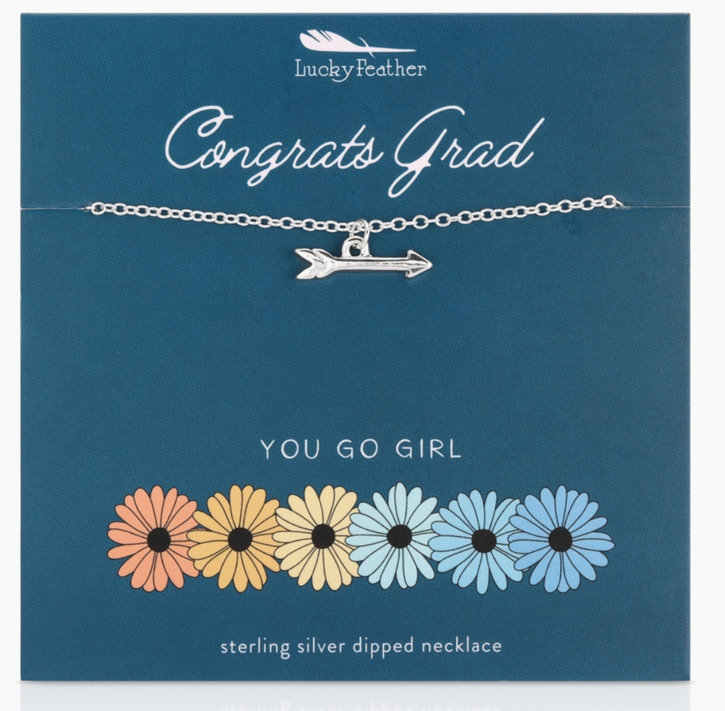 Congrats Grad Arrow Necklace-Necklaces-lucky feather-The Silo Boutique, Women's Fashion Boutique Located in Warren and Grand Forks North Dakota